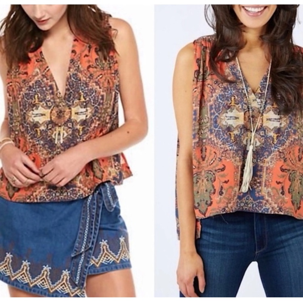 Free People Multicolor Bohemian Blouse